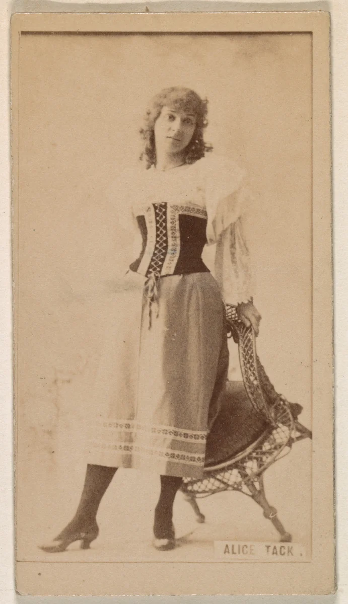 Alice Tack, from the Actresses series (N245) issued by Kinney Brothers to promote Sweet Caporal Cigarettes by Kinney Brothers Tobacco Company, photograph, 1890