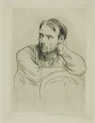 Portrait of Renoir by Marcellin Gilbert Desboutin, print, 1877