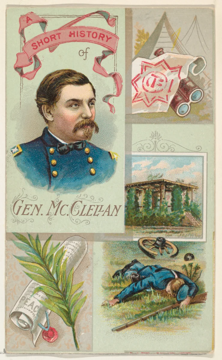 A Short History: General George B. McClellan, from the Histories of Generals series (N114) issued by W. Duke, Sons & Co. to promote Honest Long Cut Smoking and Chewing Tobacco by W. Duke, Sons & Co., print, 1888