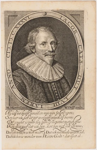 Jacob Cats by Willem Jacobsz Delff; Michiel van Miereveld, print, 1636