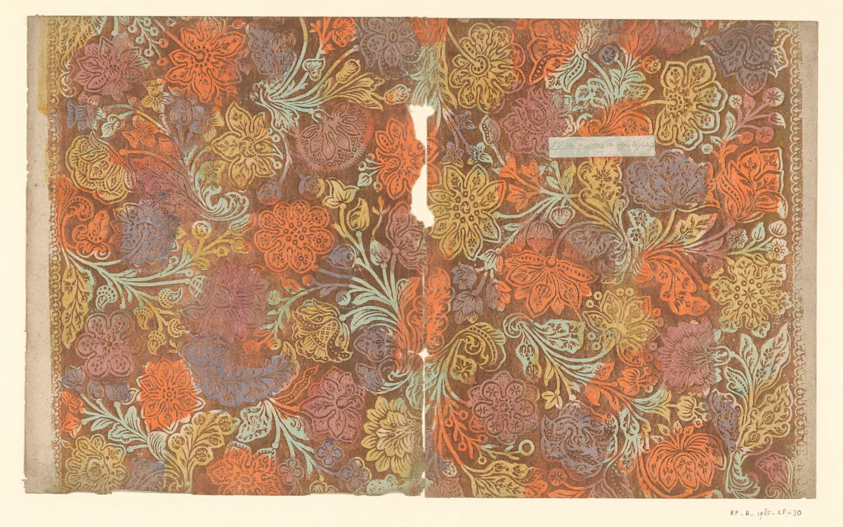 Blad met bloemen en knoppen by anonymous, other, 1700-1850