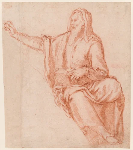Jeremiah (Design for a Lunette) by Agostino Ciampelli, drawing, 1595-1605