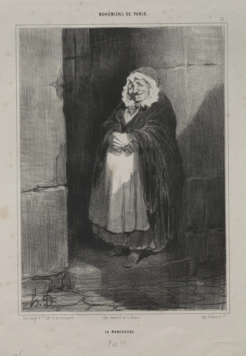 The Pedestrian by Honoré Daumier, print, 1841