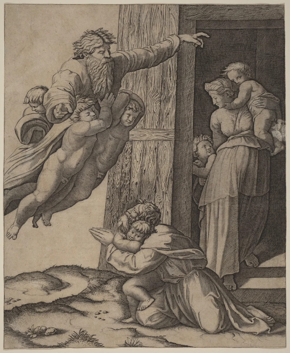 God Appearing to Noah by Marcantonio Raimondi, print, 1508-1518