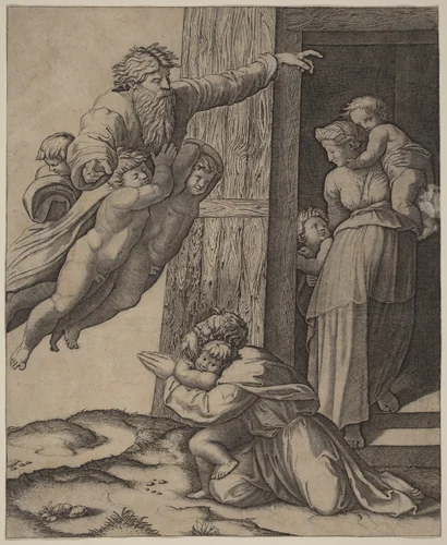 God Appearing to Noah by Marcantonio Raimondi, print, 1508-1518