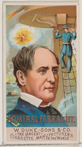 Admiral Farragut, from the series Great Americans (N76) for Duke brand cigarettes by W. Duke, Sons & Co., print, 1888