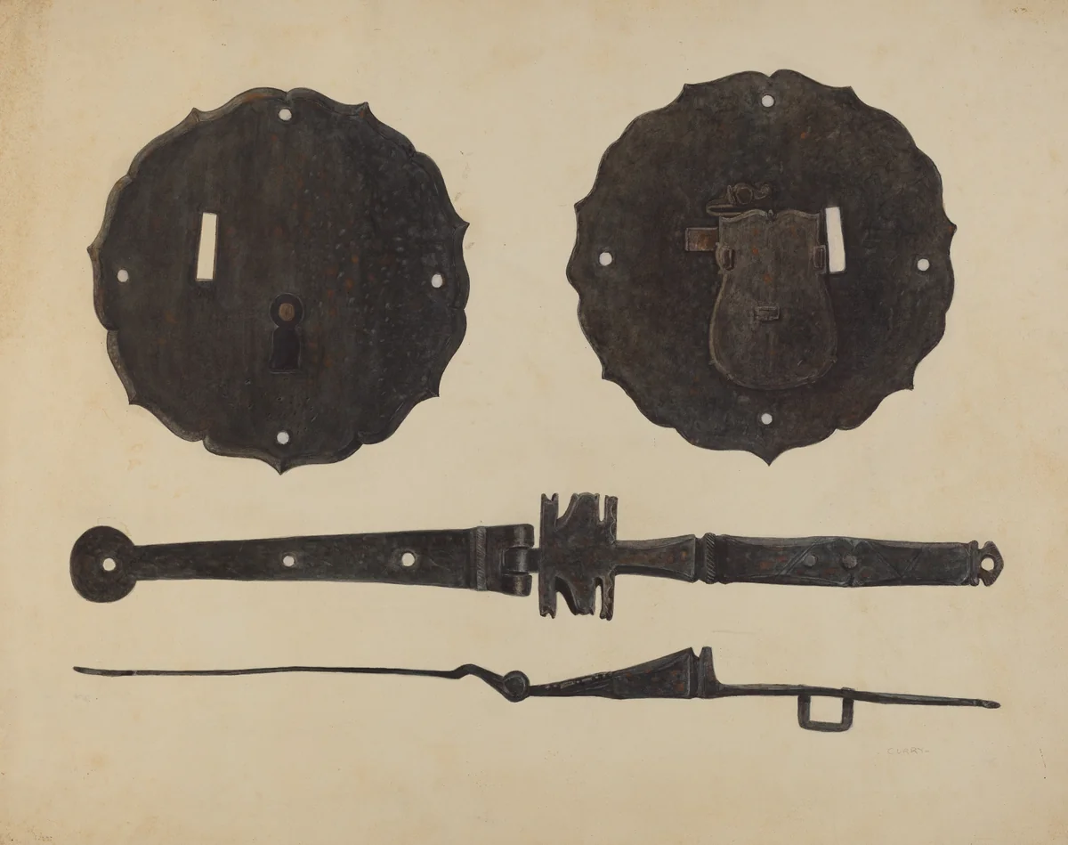 Chest Lock with Hasp by Al Curry, index of american design, 1938