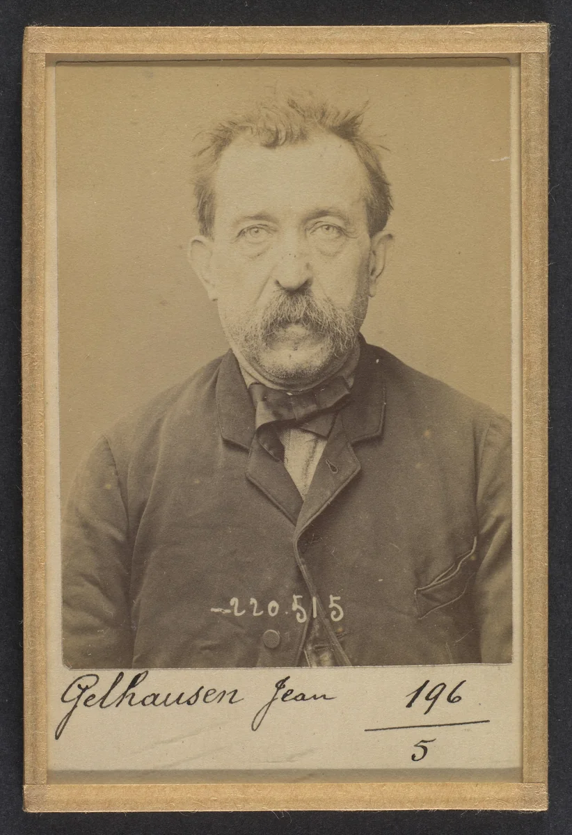 Gelhausen. Jean. 55 ans, né à Grevennemache (Luxembourg). Cordonnier. Infraction à la loi du 18/12/93. by Alphonse Bertillon, photograph, 1893
