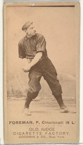 Francis Isaiah "Monkey" Foreman, Pitcher, Cincinnati, from the Old Judge series (N172) for Old Judge Cigarettes by Goodwin & Company, photograph, 1888