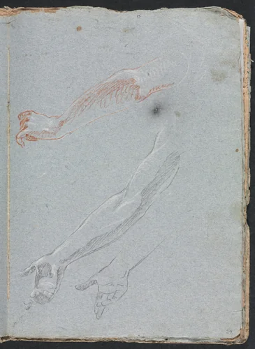 Verona Sketchbook: Study of hands and arms (page 29) by Francesco Lorenzi, book, 1760