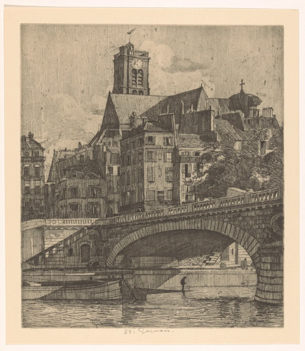 Gezicht op de Saint-Gervais in Parijs by Martin Monnickendam, print, 1896