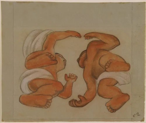 Two Figures by Diego Rivera, drawing, 1925