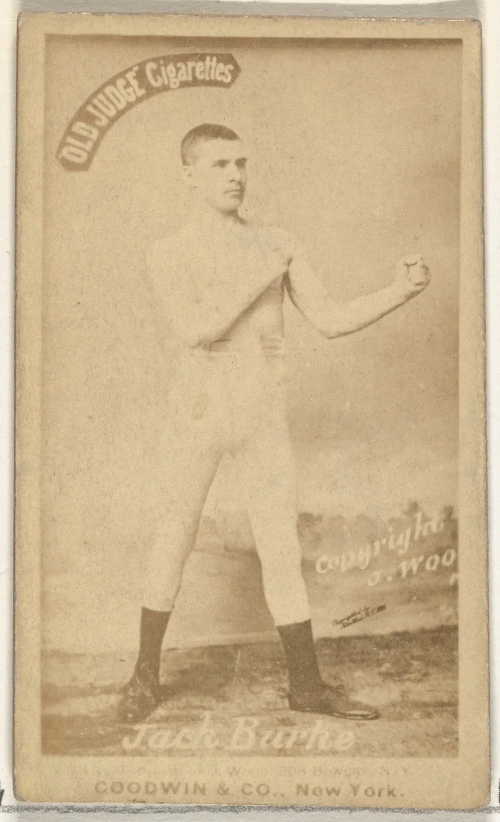 Jack Burke, from the Celebrities and Prizefighters series (N174) for Old Judge Cigarettes by Goodwin & Company, photograph, 1887-1888