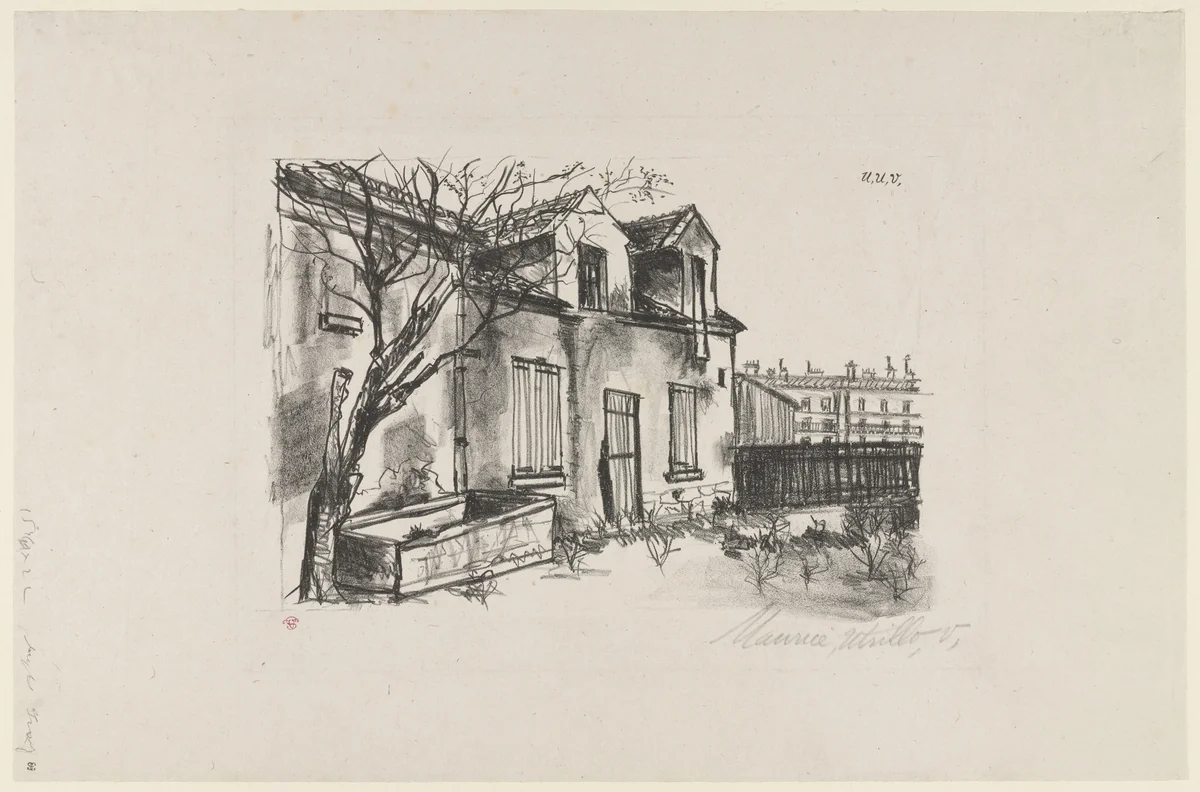 House and Yard by Maurice Utrillo, print, 1898
