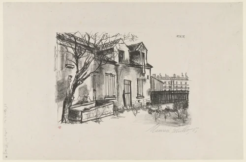 House and Yard by Maurice Utrillo, print, 1898