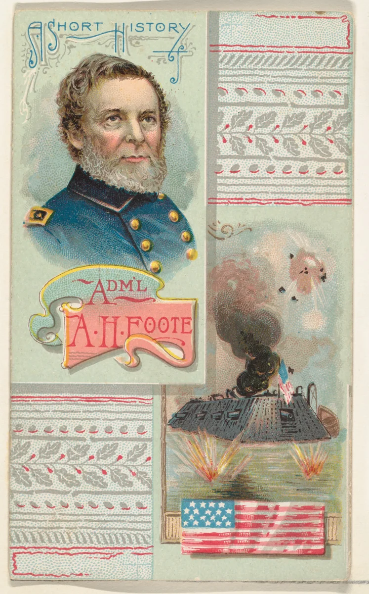 A Short History of General Andrew H. Foote, from the Histories of Generals series (N114) issued by W. Duke, Sons & Co. to promote Honest Long Cut Smoking and Chewing Tobacco by W. Duke, Sons & Co., print, 1888