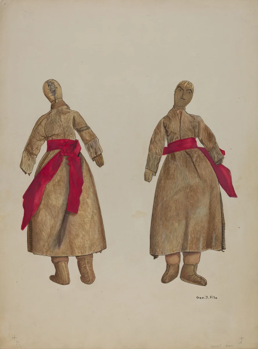 Woman Doll in Buckskin by George File, index of american design, 1938