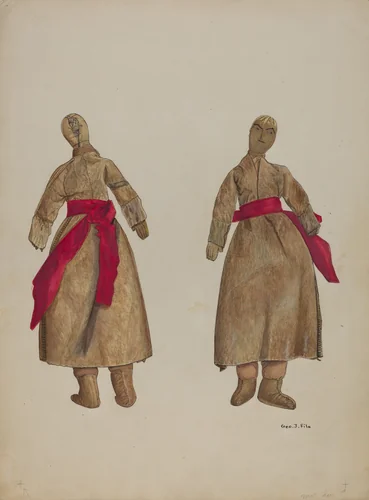 Woman Doll in Buckskin by George File, index of american design, 1938