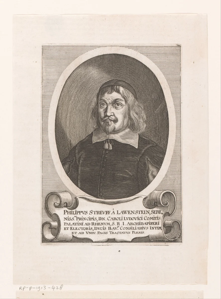 Portret van Philipp Streuff von Lauenstein by Matthäus Merian, book, 1652