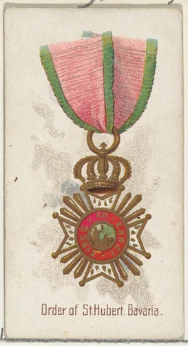 Order of St. Hubert, Bavaria, from the World's Decorations series (N30) for Allen & Ginter Cigarettes by Allen & Ginter, print, 1890