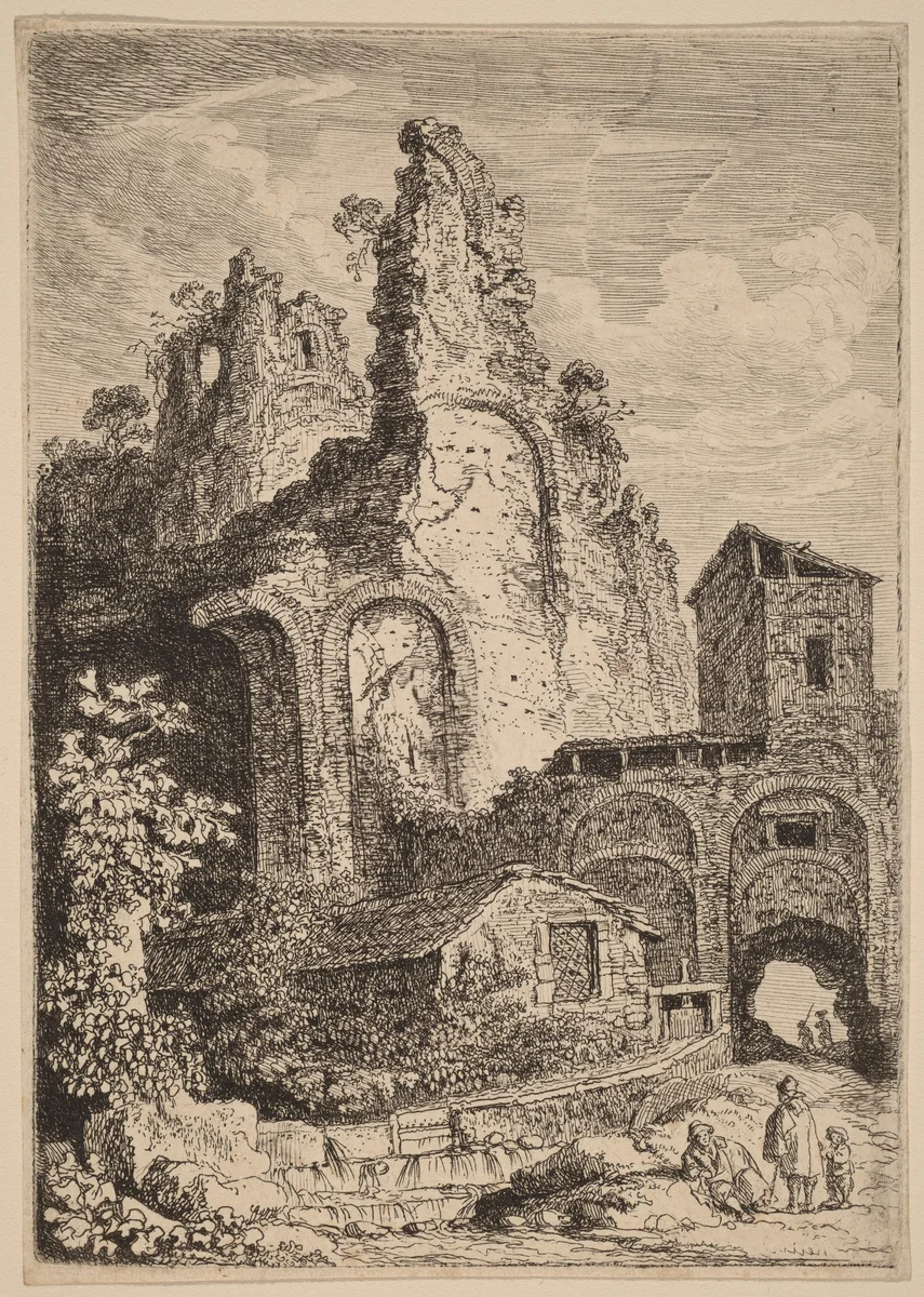 The Old Palace at Tivoli by Franz Edmund Weirotter, print, 1764