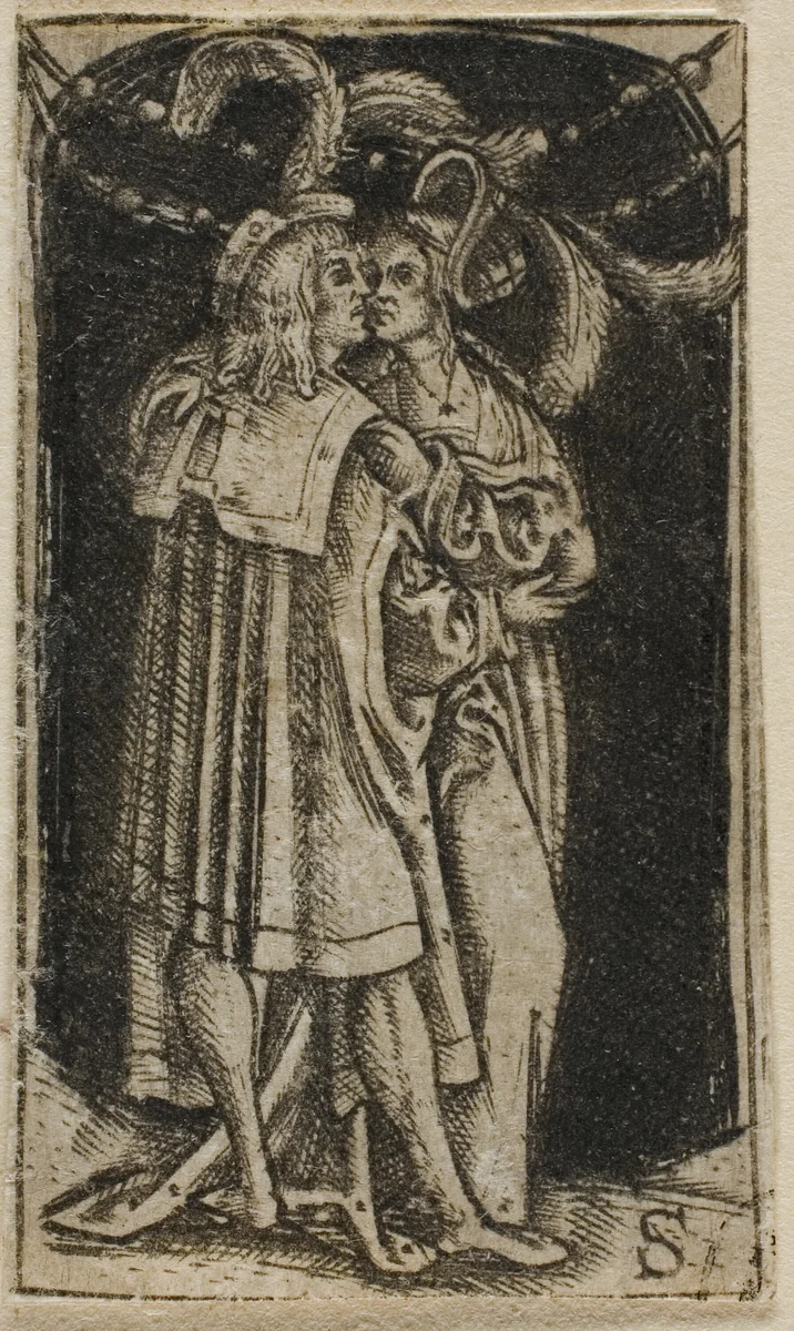 A Couple Standing by Master S, print, 1500-1525