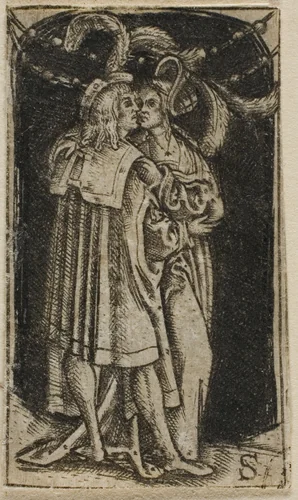 A Couple Standing by Master S, print, 1500-1525