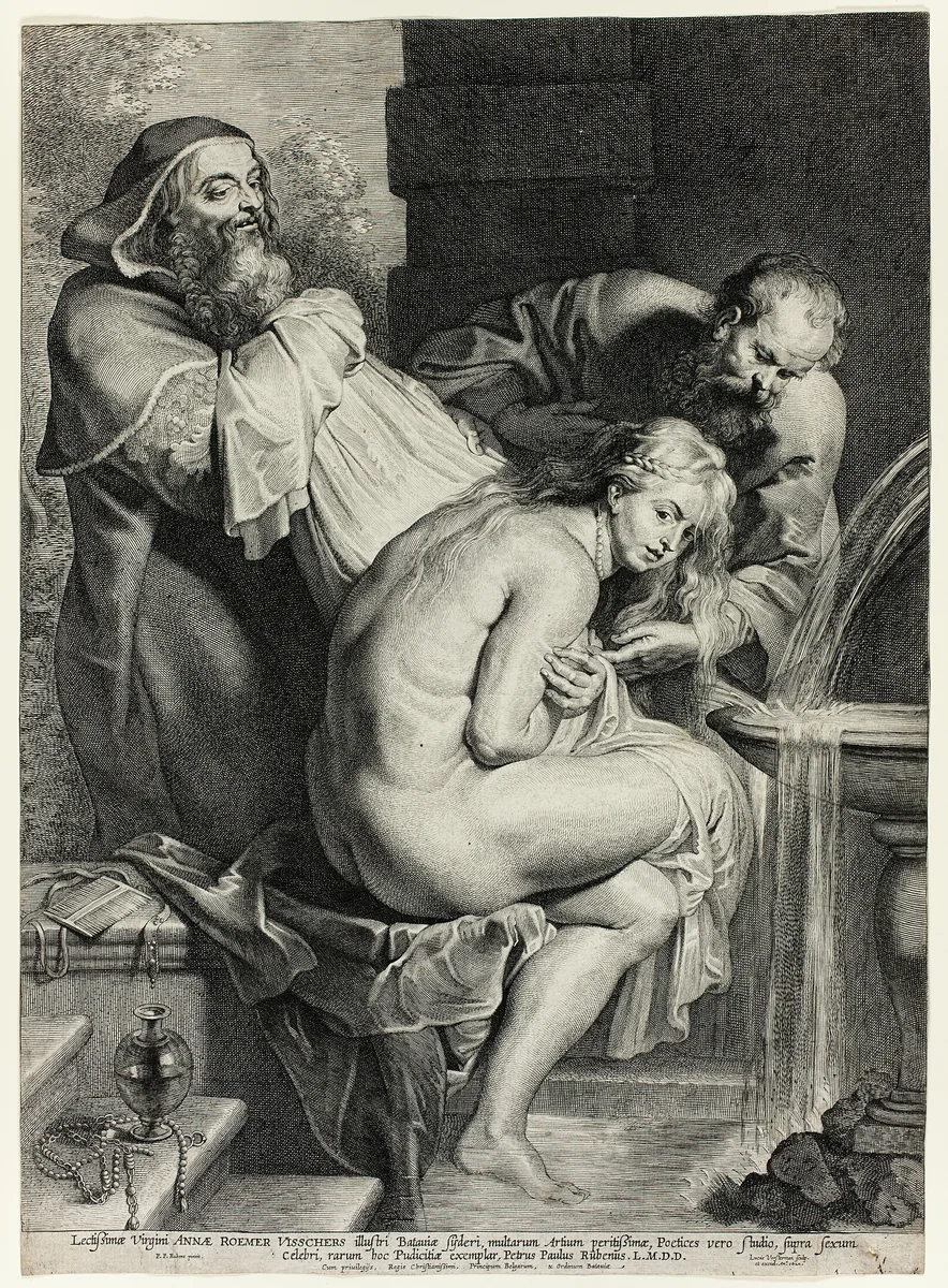 Susanna and the Elders by Lucas Vorsterman, print, 1620