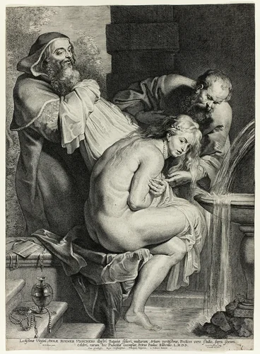 Susanna and the Elders by Lucas Vorsterman, print, 1620