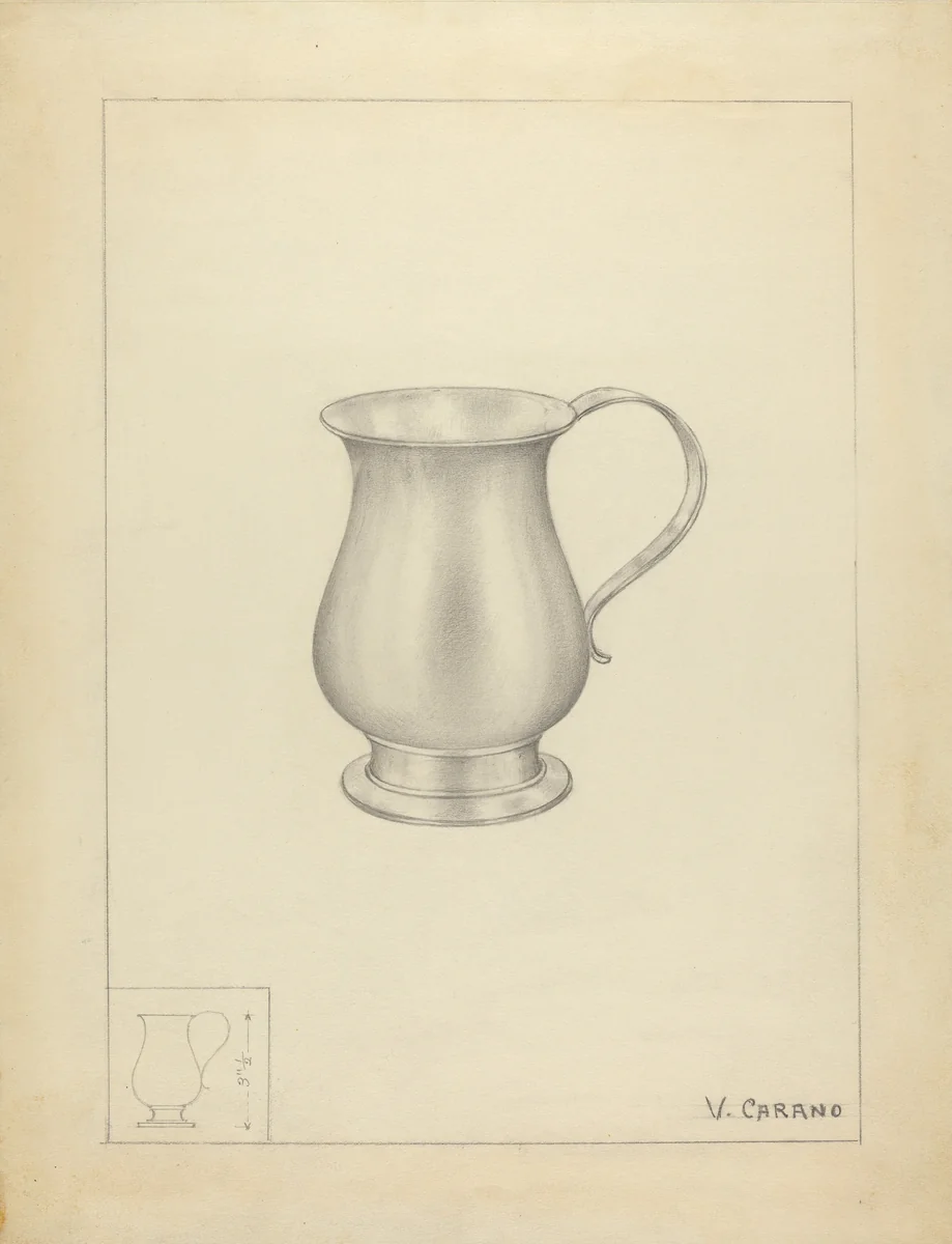 Silver Mug by Vincent Carano, index of american design, 1936