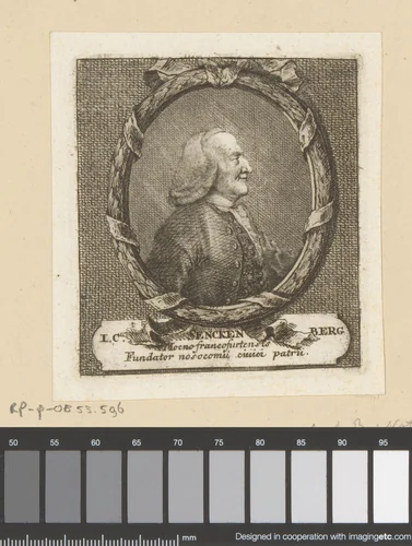 Portret van Johann Christian Senckenberg by Johann Andreas Benjamin Nothnagel, print, 1739-1804