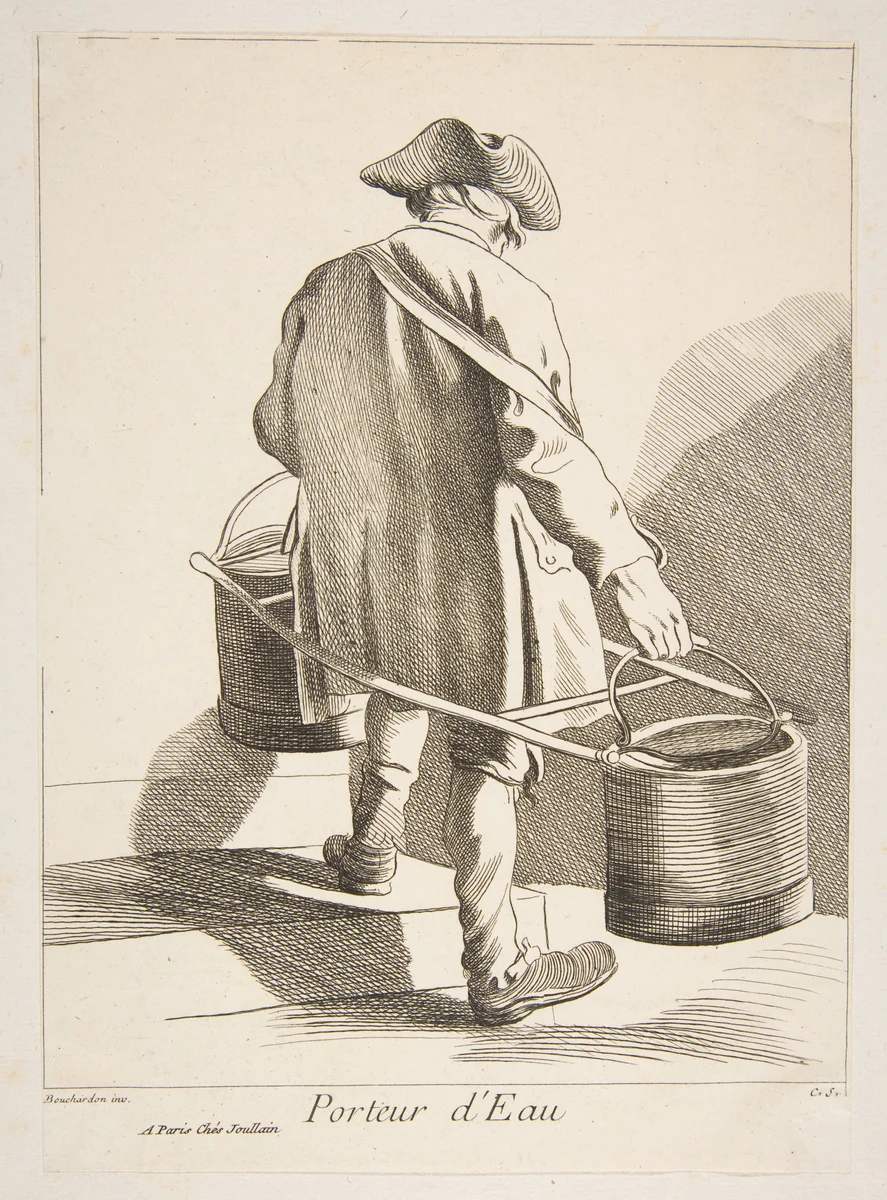 Water Carrier by Anne Claude Philippe de Tubières, print, 1742