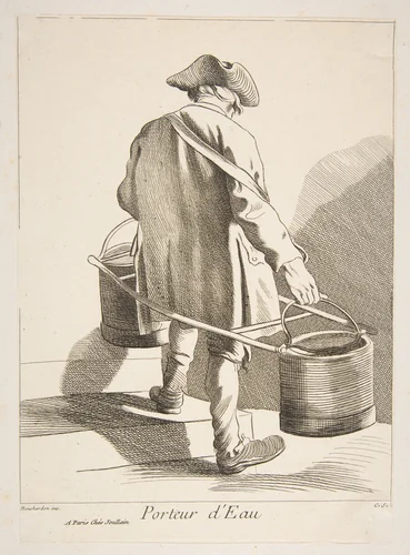 Water Carrier by Anne Claude Philippe de Tubières, print, 1742
