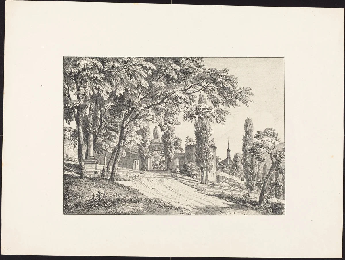 Entrance to the Convent Courtyard by Ernst Fries, print, 1829