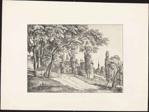 Entrance to the Convent Courtyard by Ernst Fries, print, 1829