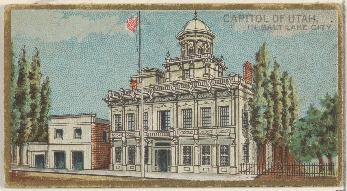 Capitol of Utah in Salt Lake City, from the General Government and State Capitol Buildings series (N14) for Allen & Ginter Cigarettes Brands by Allen & Ginter, print, 1889