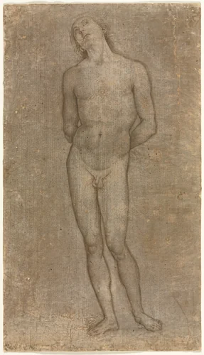 Saint Sebastian by Perugino, drawing, 1488-1498