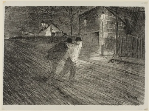 La rue Caulincourt by Théophile Alexandre Steinlen, print, 1896