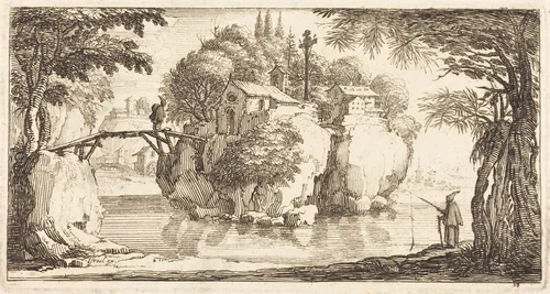 Landscape by Jacques Callot, print, 1635