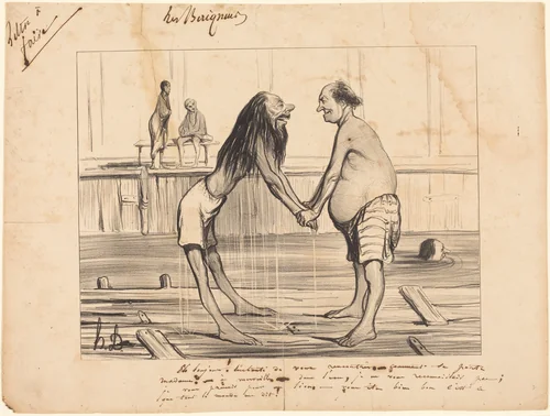 Eh bonjour! enchanté de vous rencontrer... by Honoré Daumier, print, 1840