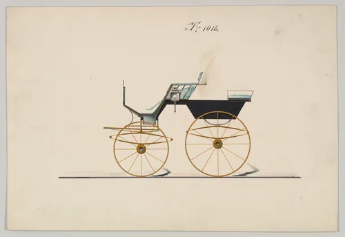 T-Cart Phaeton #1016 by Brewster & Co., drawing, 1850-1870