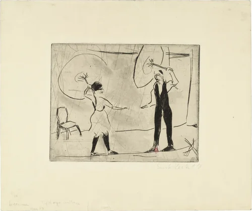Tightrope Walkers (Seiltänzer) by Erich Heckel, print, 1910