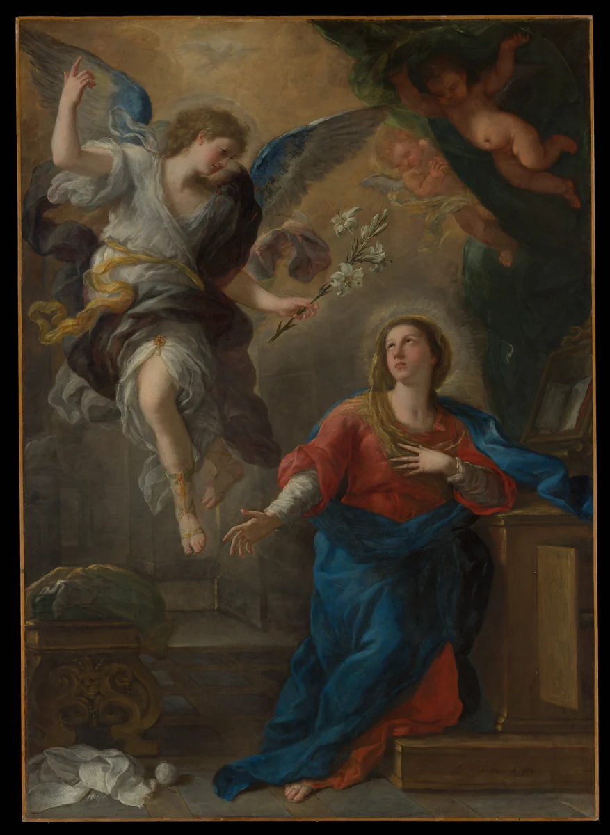 The Annunciation by Luca Giordano, painting, 1672