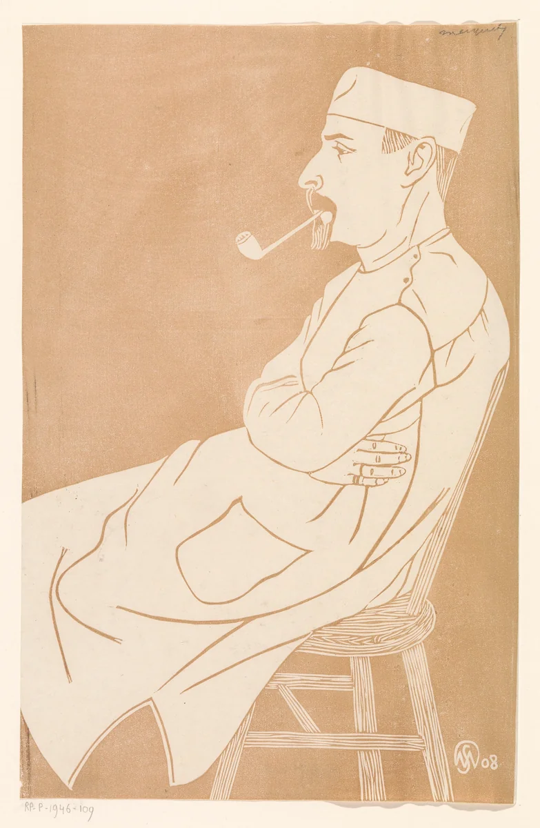 Joseph Mendes da Costa by Samuel Jessurun de Mesquita, print, 1908