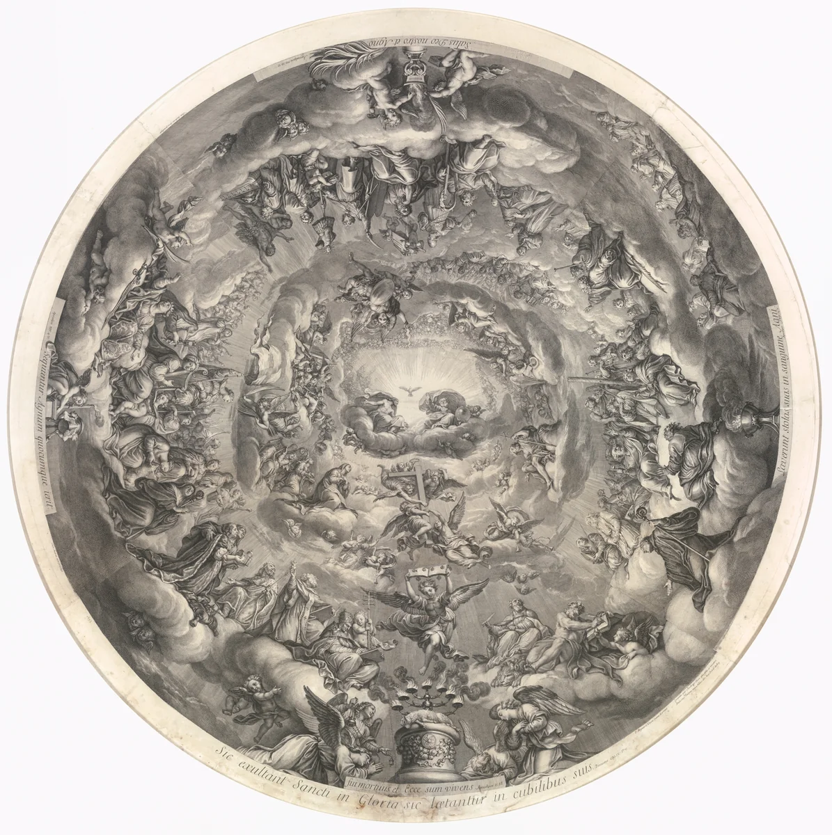 The Holy Trinity, Ceiling of the Church of Val-de-Grâce by Gérard Audran, print, 1693