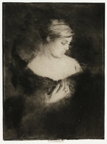 Profile of a Woman by Theodore Roussel, print, 1900-1905