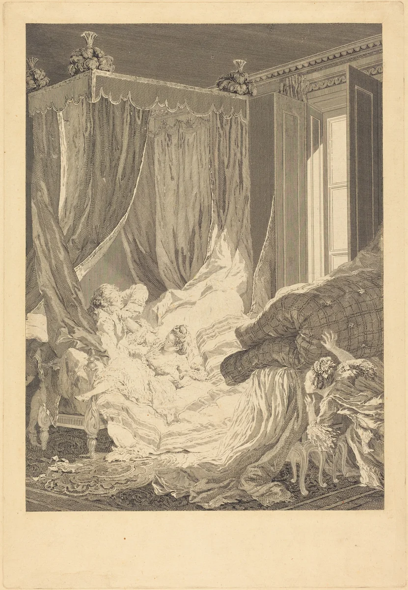 L'Epouse indiscrete by Nicolas Delaunay; Pierre-Antoine Baudouin, print, 1771
