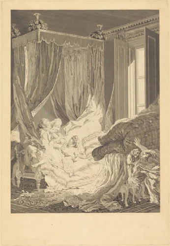 L'Epouse indiscrete by Nicolas Delaunay; Pierre-Antoine Baudouin, print, 1771