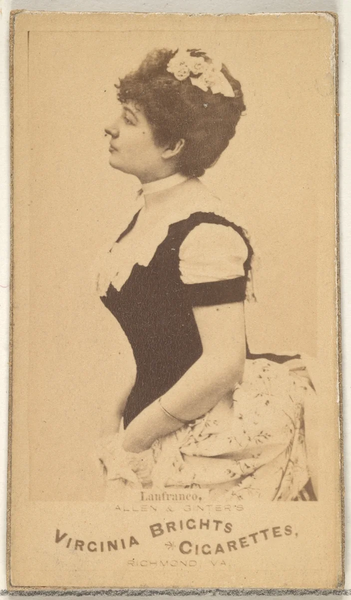 Lanfranco, from the Actors and Actresses series (N45, Type 1) for Virginia Brights Cigarettes by Allen & Ginter, photograph, 1885-1891