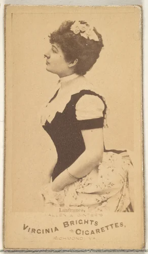Lanfranco, from the Actors and Actresses series (N45, Type 1) for Virginia Brights Cigarettes by Allen & Ginter, photograph, 1885-1891